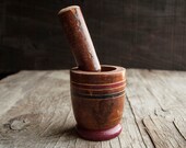 Wooden Mortar and Pestle - Vintage Victorian
