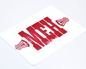 Meh. letterpress postcard