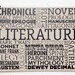 Literature typographic linocut poster