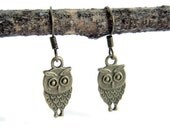 Little Bronze Owl Earrings