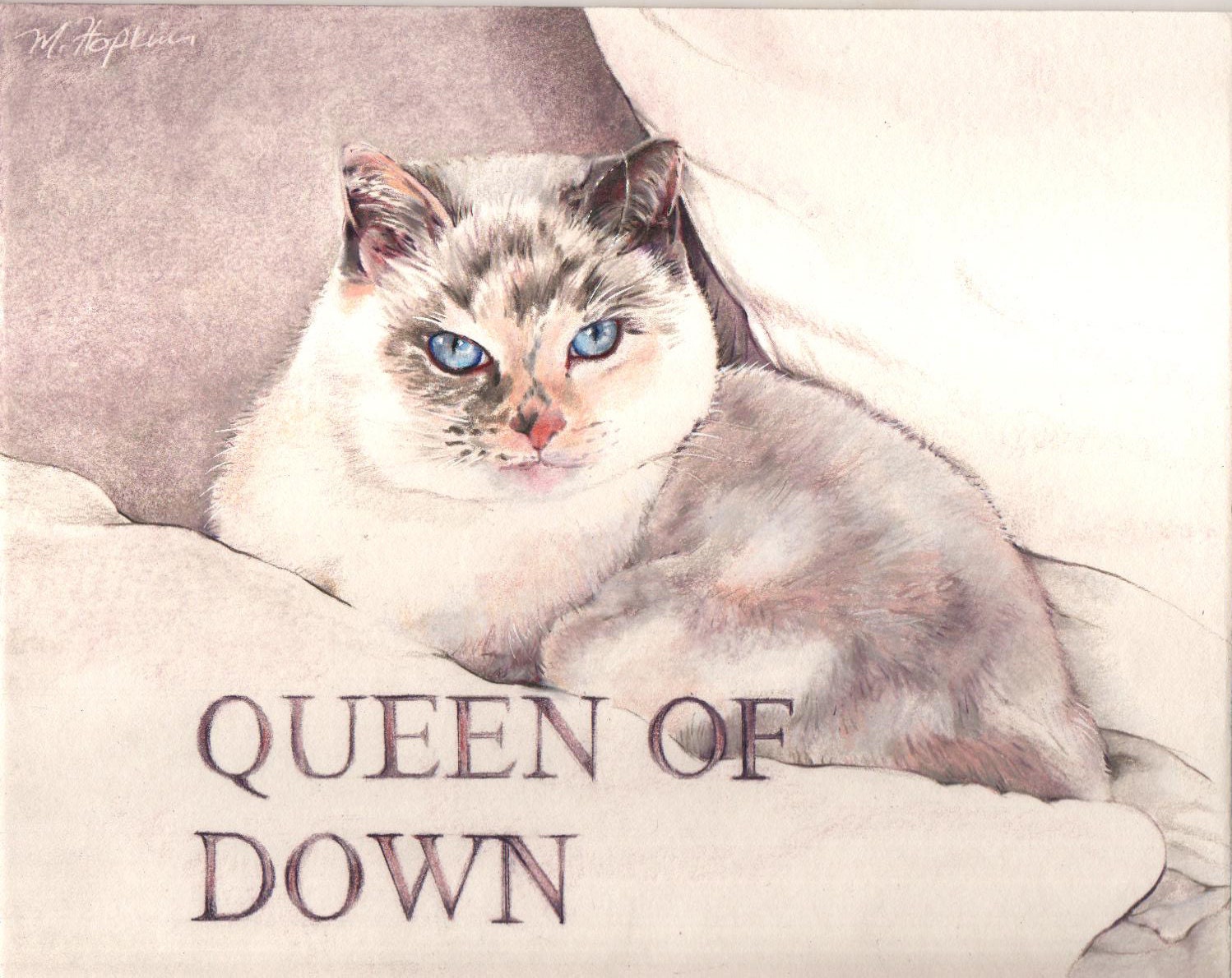 PRICE REDUCED, "Charlotte," Original Colored Pencil by Margi Hopkins of Pepper Portraits LLC.