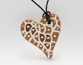 Laser Engraved Heart Necklace - Organic Cell Series
