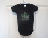 My Hero wears combat boots a great way for your toddler or baby show off , Anyone in the military what a great way to show it