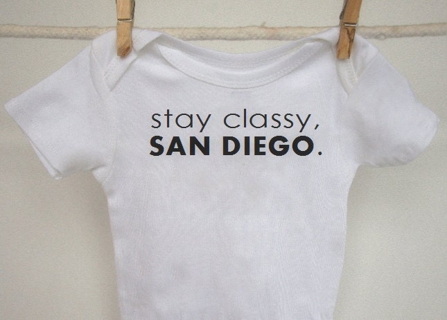 Achorman Stay Classy San Diego Baby Onesie Ron Burgundy Stay Classy Baby Bodysuit