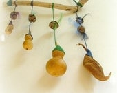 Lullaby baby mobile - natural OOAK wall hanging with driftwood and petite gourds