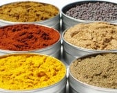 Indian Spice Kit - 6 spices in 61mm tins - includes 1 recipe - delicious DIY cooking gift for Father's Day