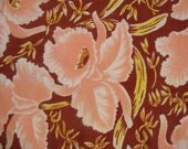 Sale Sale 34 x 280 inches 4PC Lot 34 x 70 Vintage 1940s Orchids Twilled Barkcloth Barkcloth Fabric Kawaii 34 x 280 inches