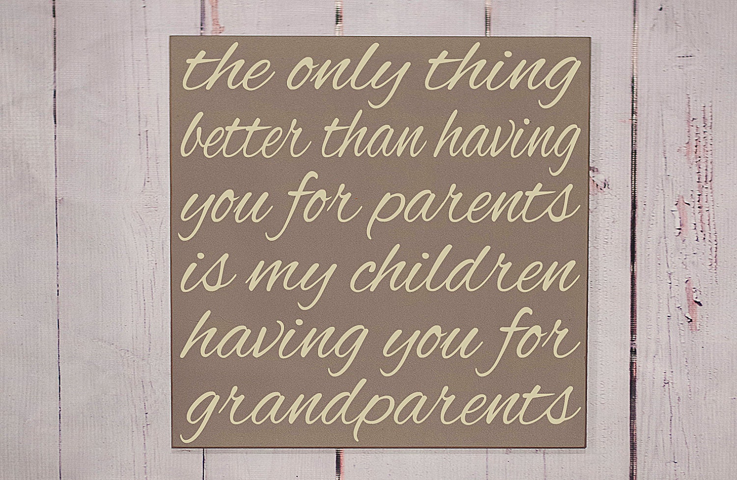Grandparents Typography  Wood Sign - Home Decor Word Art  - Your Choice of Color