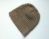 Crochet Slouch Beanie Hat - Brown - Men, Women - Christmas Gift Idea, Winter Fashion, Under 50 - wheretheresawool