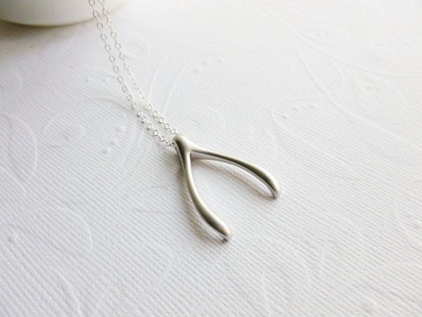 Silver Wishbone Necklace