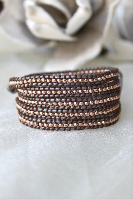 Rose Gold Platted Nugget Wrap Bracelet