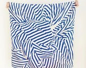 Stripe Furoshiki Navy. "Furoshiki" Japanese multi wrapping cloth and scarf.
