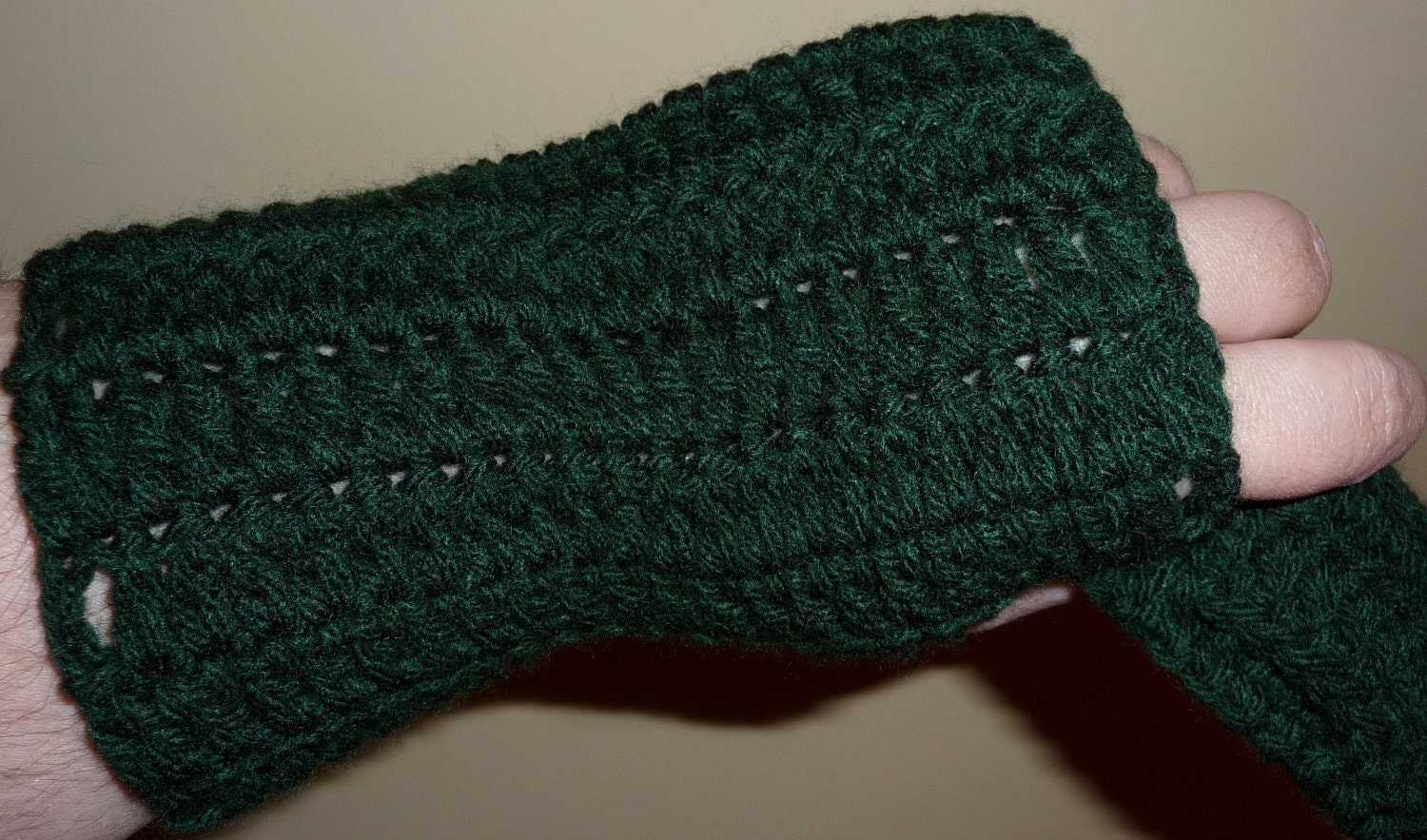 Dark Green Fingerless Gloves