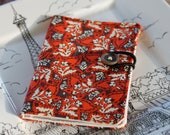 Orange Floral Tea Wallet - Small