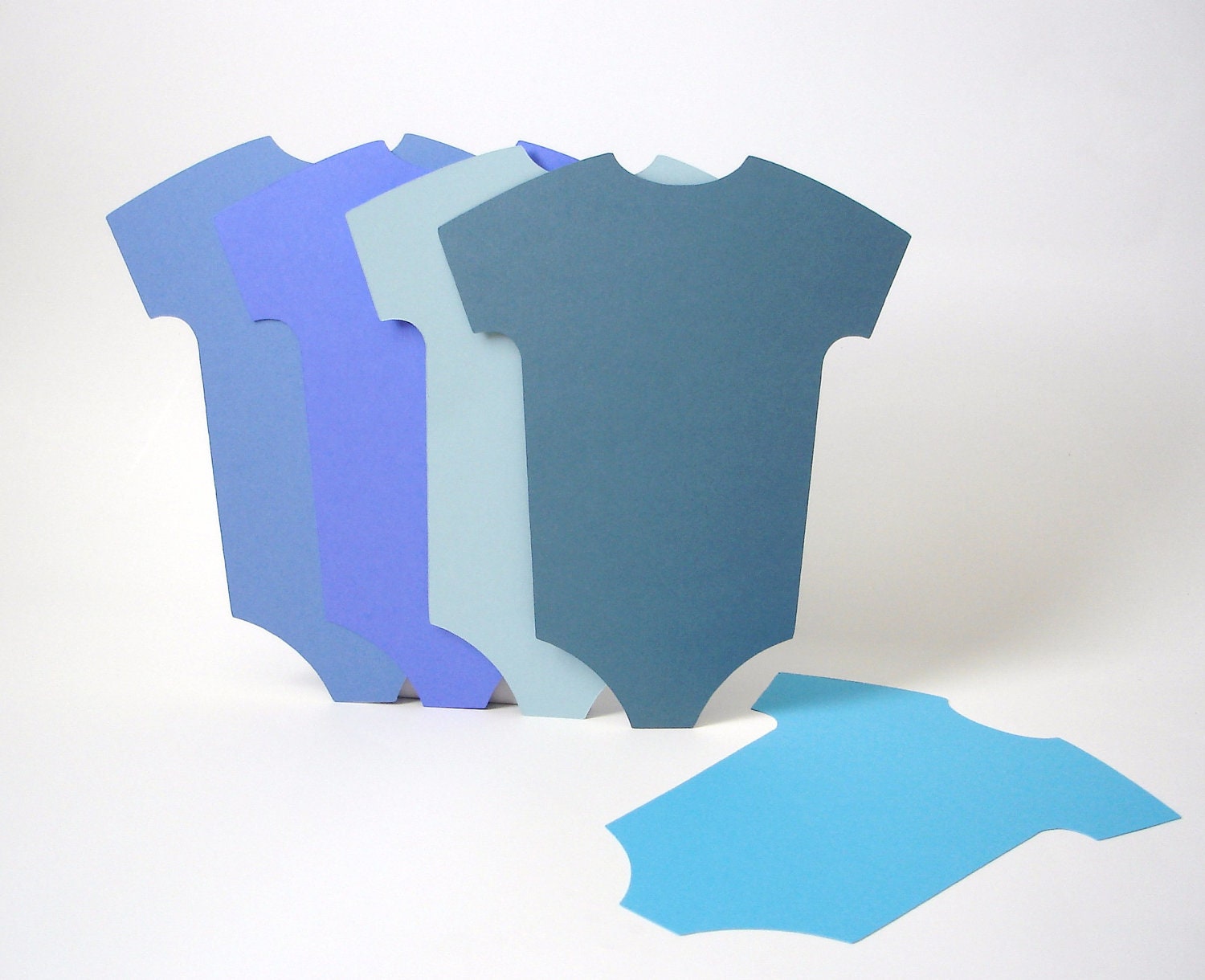 5 Extra Large Mixed Blue Onesie die cut, hanging decorations, wall hanging, party decoration, baby shower banner - NoC1