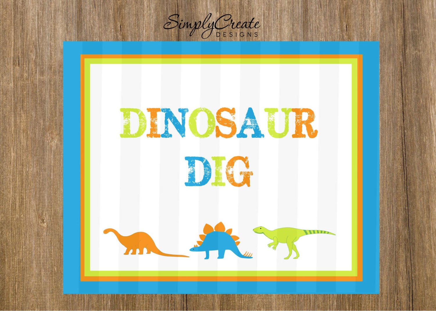 SALE Dinosaur Party Sign DIGITAL sign Party Decor 8.5x11 JPEG or Pdf File Il_170x135