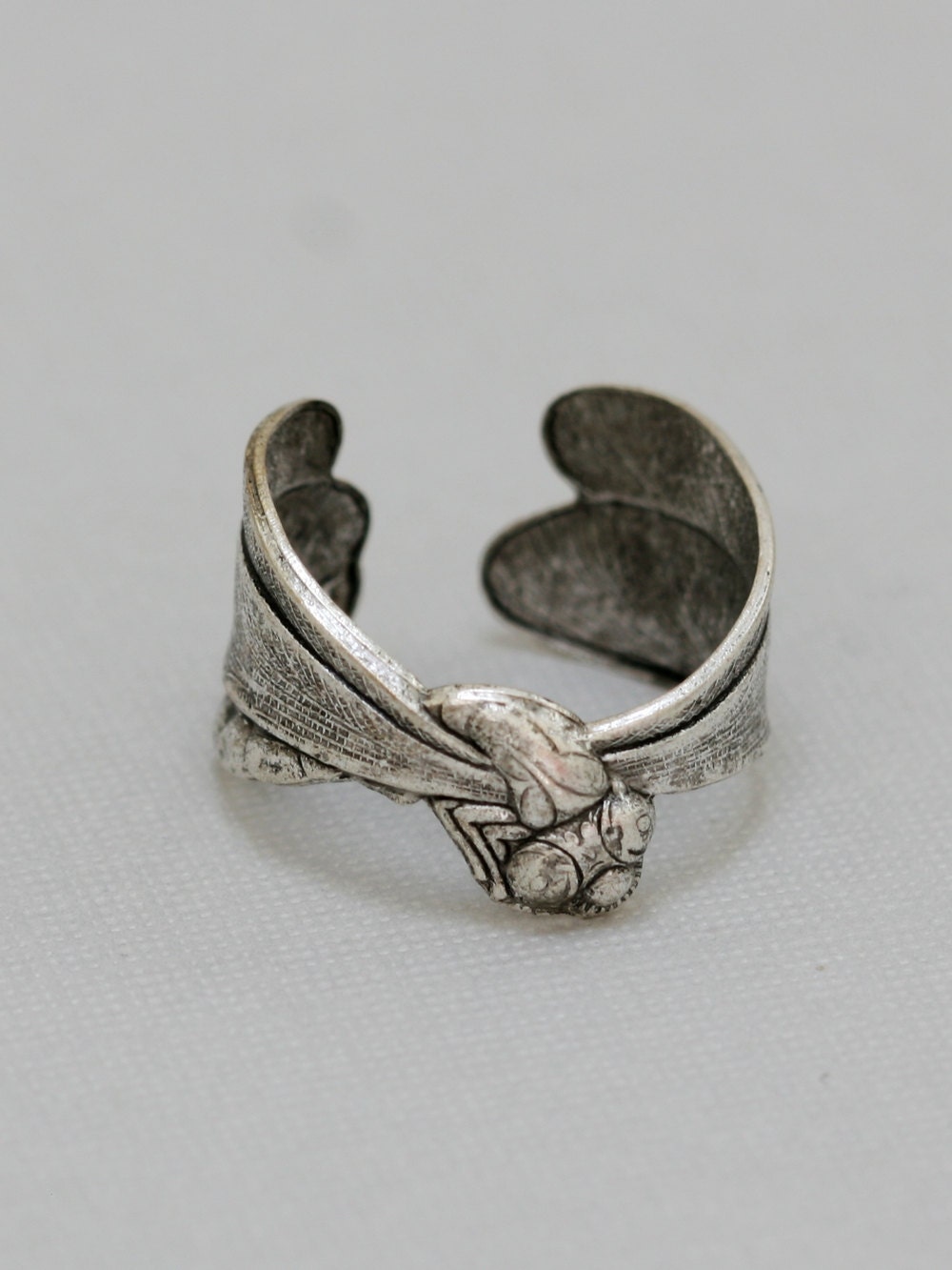 Steampunk Dragonfly Ring, Silver Ring, Adjustable Metal Band, Vintage Inspired Ring