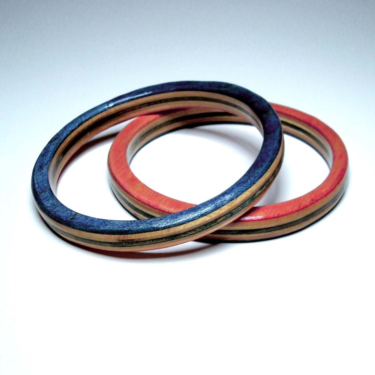skateboard bangle- stonewashed red white and blue- medium