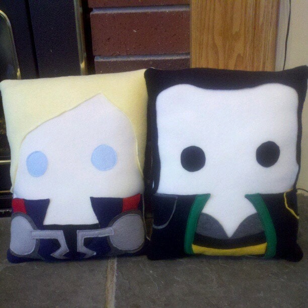 The Avengers inspired plush pillow,  Thor, Loki, Throw pillow