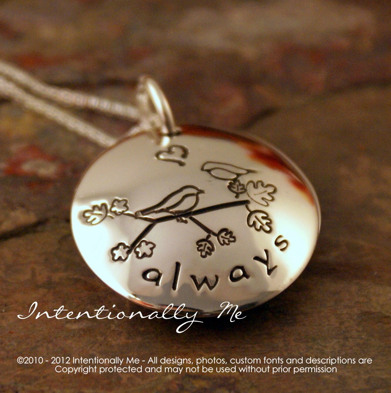 Hand Stamped Personalized Jewelry - Love you always Sterling Silver Locket