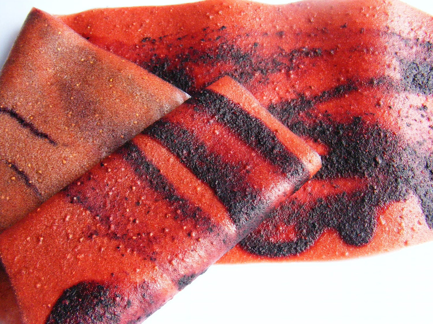 Pear / Strawberry blend Fruit Leather with Blueberry swirl