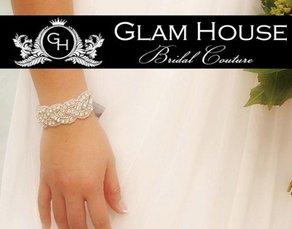 Crystal Bridal Bracelet , Silver bracelet