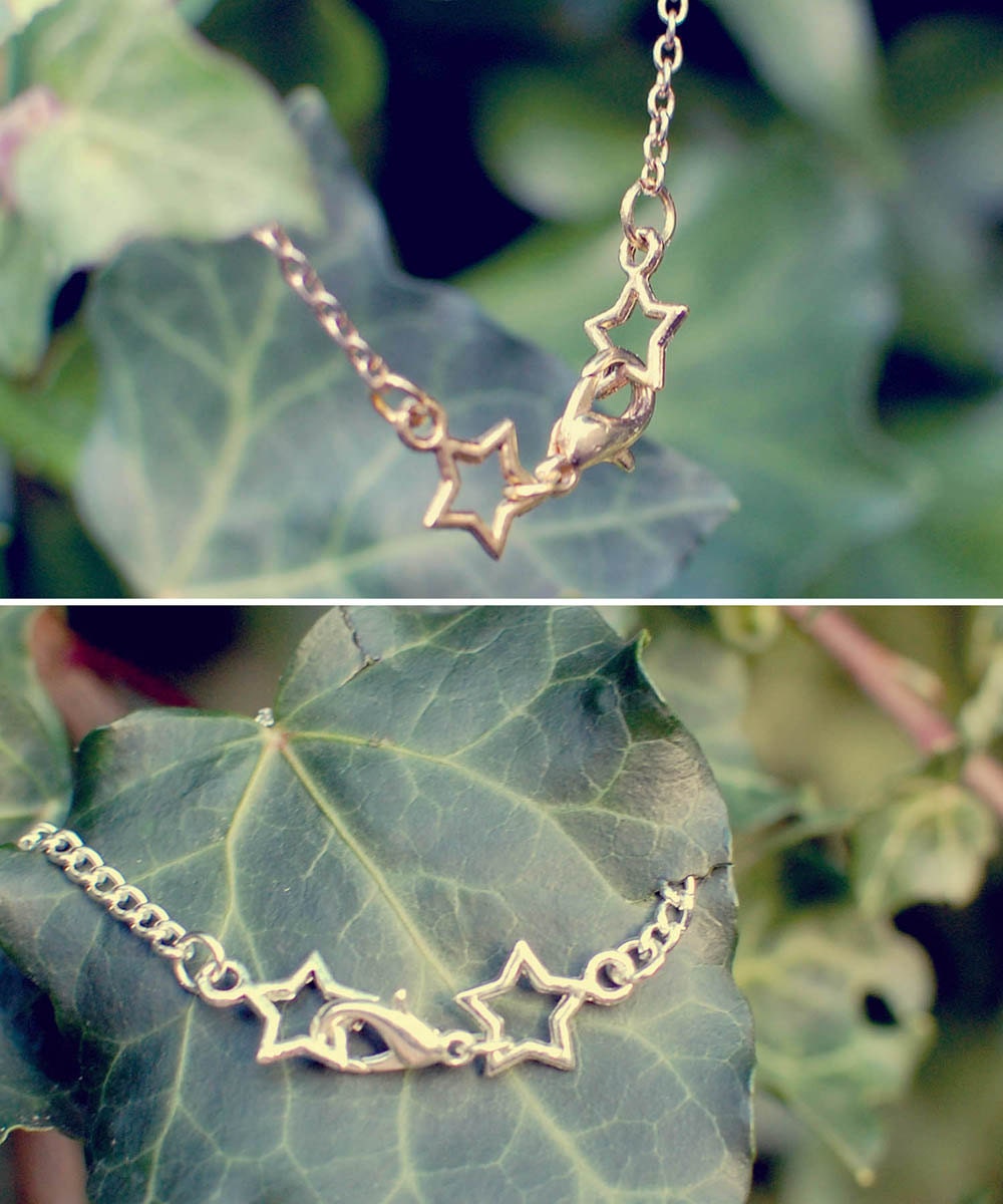 Giver of Stars - Gold OR silver plated star bracelet by benitablue