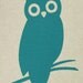 RESERVED - Owl pillow case, 16x16 pillow cover, Decorative throw pillow - Teal blue owl print on natural beige canvas and zebra print back