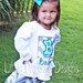 Custom Girls Shirt featuring Gray Chevron with Sea Polka Initial