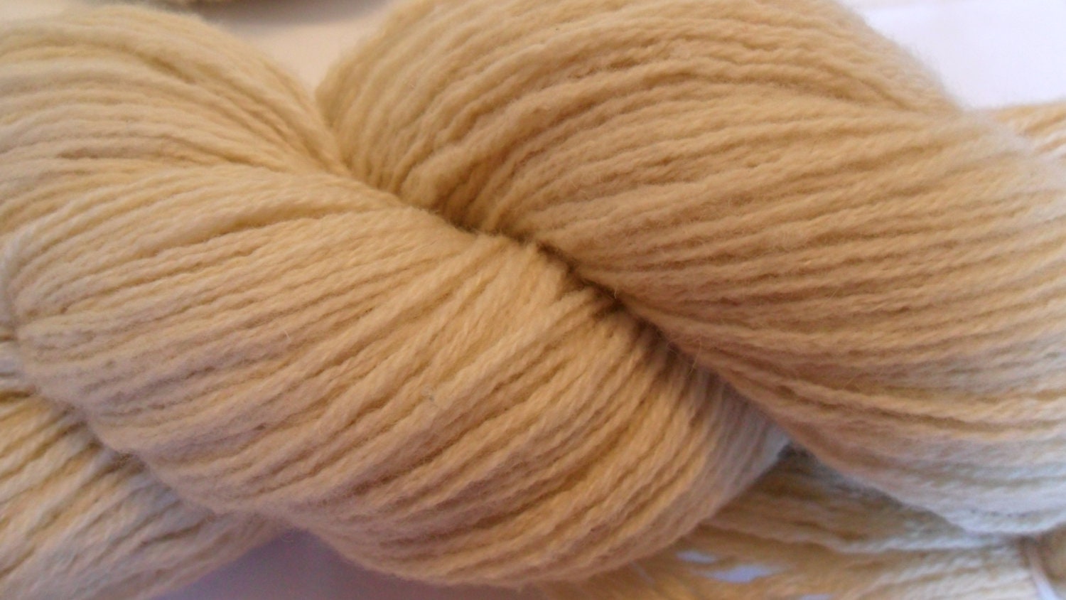 Cream Wool and Cashmere Reclaimed Yarn- 263 yards