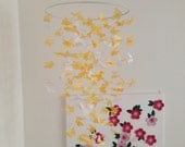 Hello Sunshine - yellow and white monarch butterfly chandelier mobile.