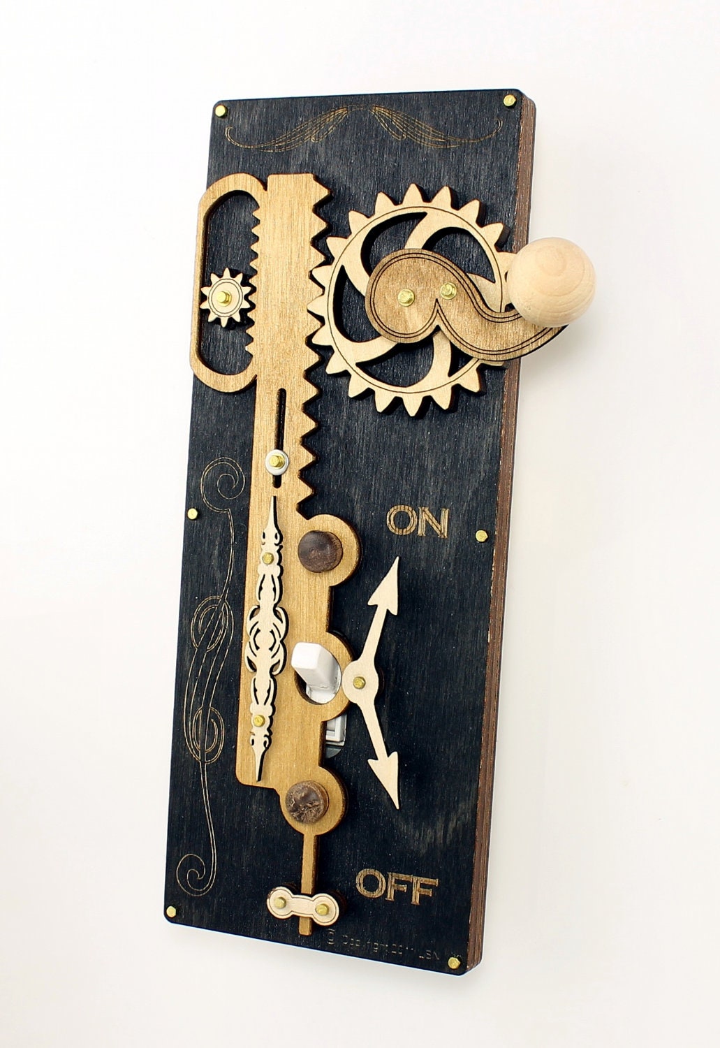 Black and Tan - Single Rack and Pinion Light Switch Plate