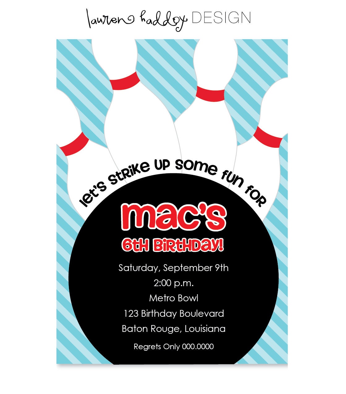 DIY, Bowling Party INVITATION Il_570xn
