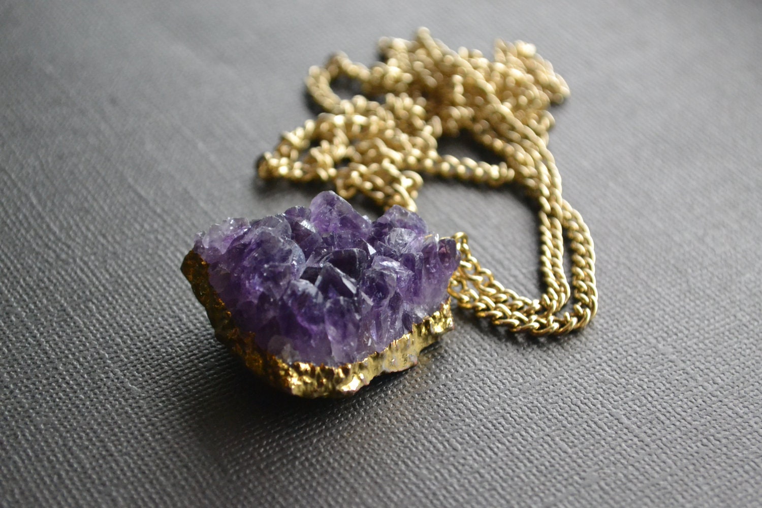 Amethyst Raw Crystal Necklace