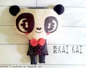Panda Doll Handmade Plush Cushion - Kai Kai from Singapore - Home decor - wedding gifts - indie handmade
