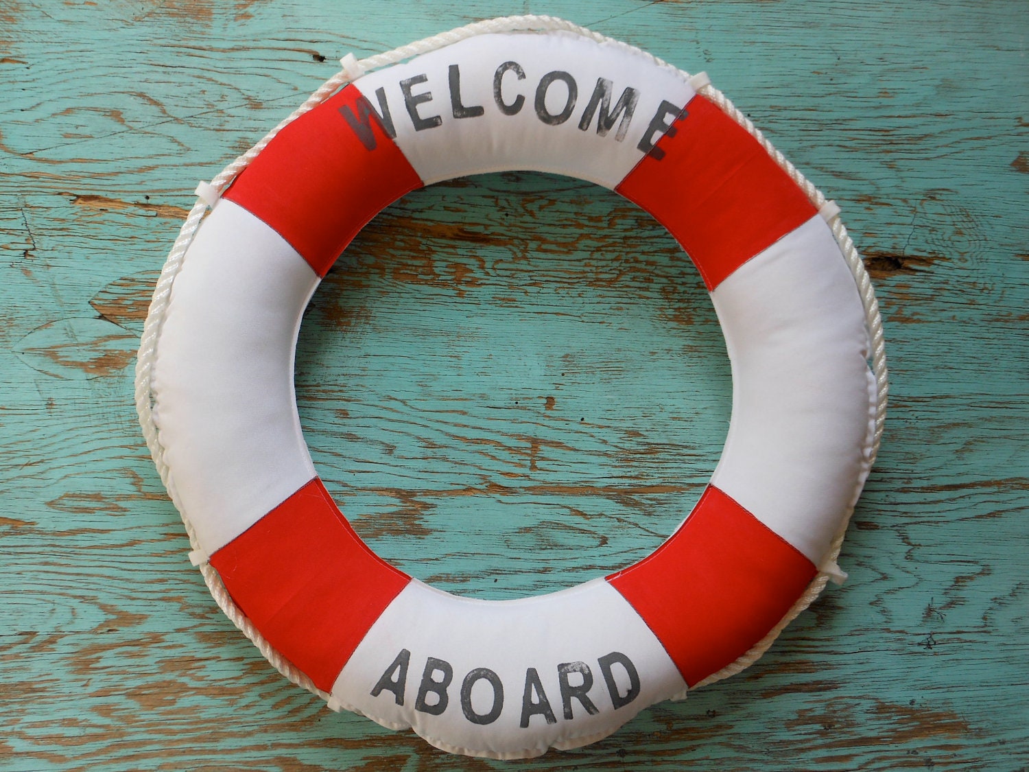 Nautical Life Ring. Wreath. Welcome Aboard. Interchangeable for Christmas. Beach Decor for Coastal Living by searchnrescue2