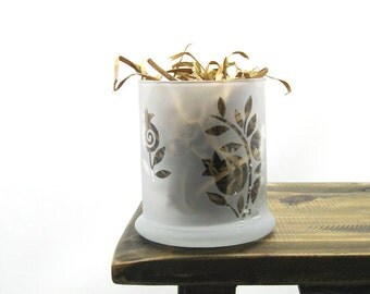 Glass Etched Pillar Candle Holder