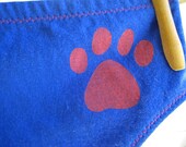 Paw Print Royal Blue Boy-Cut Underwear - Recycled Cotton - Women's 0 - Ready to Ship