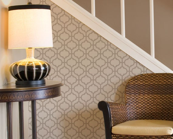 Small Moroccan Wall Stencil Casbah Trellis for DIY Wallpaper Decor