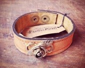 Small Flower Leather Cuff
