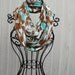 Mint Turquoise and Burnt Sienna Abstract Print Sheer Crinkle Chiffon INFINITY SCARF-Eternity Scarf-Statement Wear by The Accessories Nook