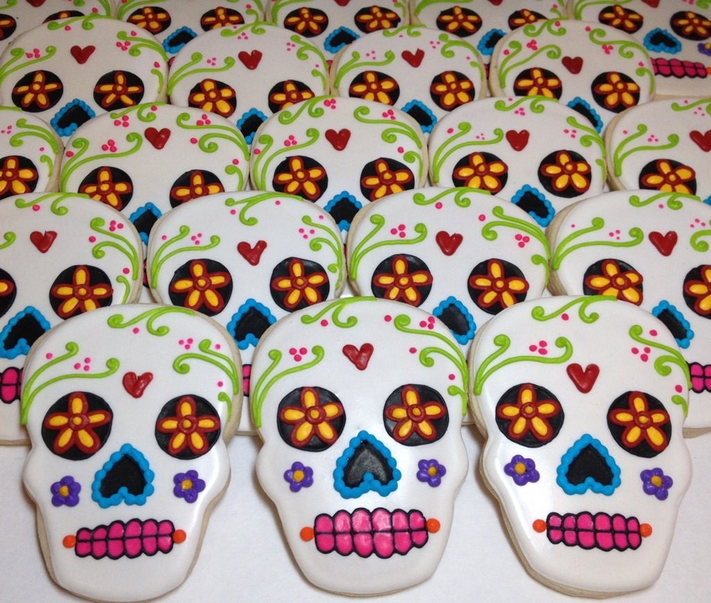 SweetTweets - Dia de los Muertos / Day of the Dead Skull cookies - 1 dozen