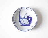 Vintage hand-painted ceramic fish dish