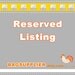 Reserved Listing for Rebecca Smith