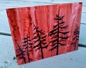 Alaska Spruce Tree Silhouette Blank Greeting Card