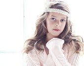 Iridescent snowflake beaded headband - headband fascinator, bridal headband, holiday headband