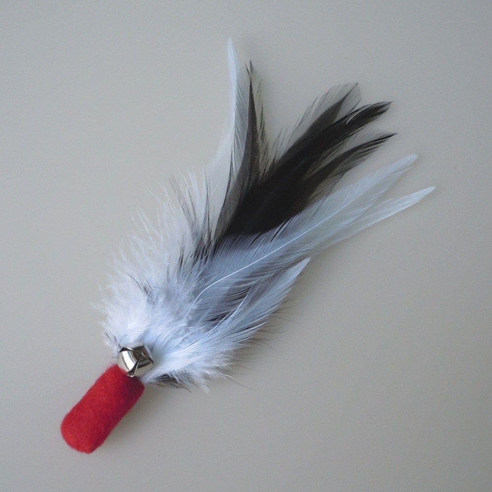 Cat Toy Red Feather Flier with Catnip and Bell