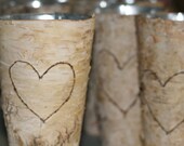 Natural Birch Bark Vase Birchwood Initials Monogramm Centerpiece Vase holder