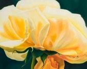 Print oil Painting Yellow Rose -Gift of the Rose Collection- Open Edition-Tenderness- 8x10