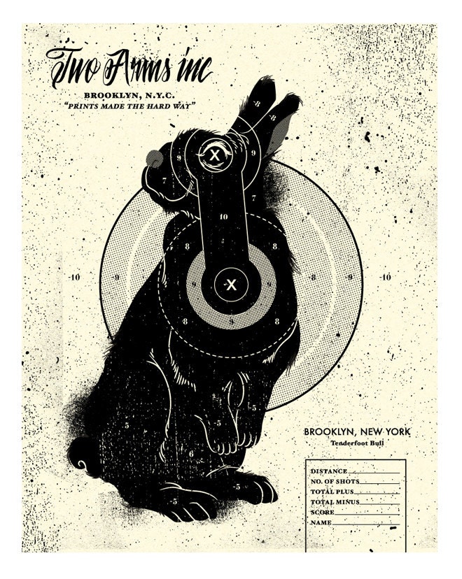 Rabbit Target - 11 x 14 Handpulled Screenprint